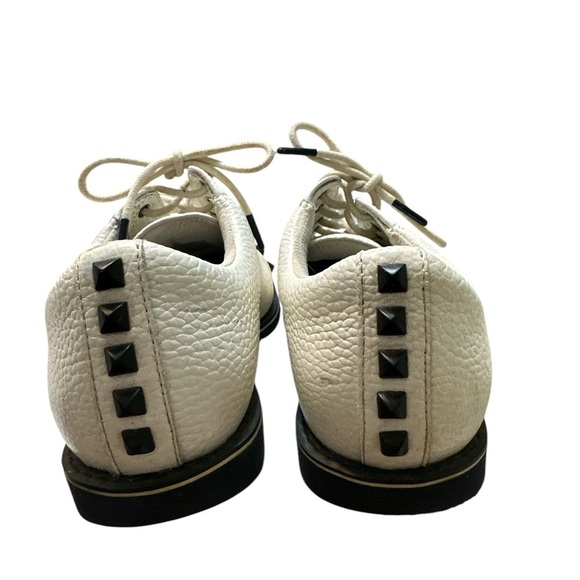 G/Fore Stud Cap Toe White Leather Ladies Golf Shoe - Picture 3 of 7
